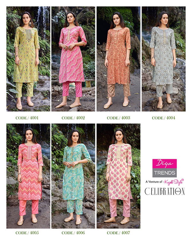 Celebration Vol 4 By Diya Kurti With Bottom Catalog